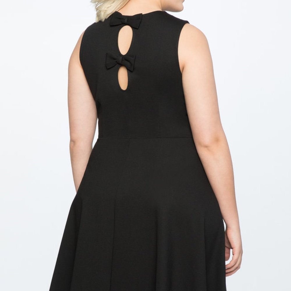 Eloquii Fit & Flare Dress with Bow Back Detail